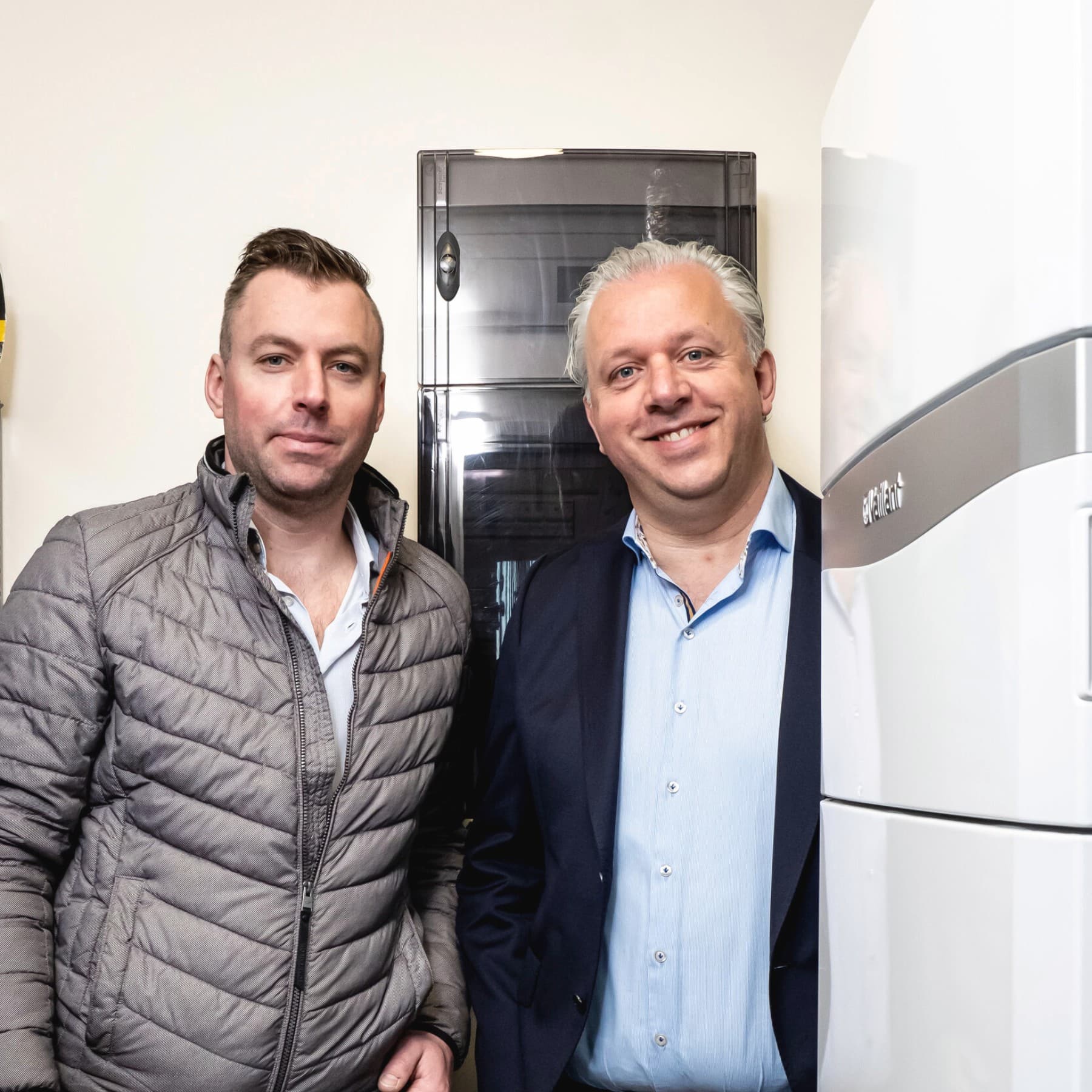 Josan Erens (installateur) et Erwin Beerts (Account Manager Vaillant)