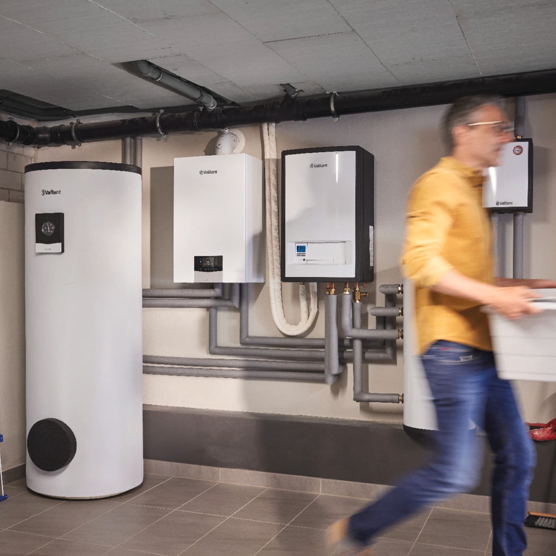 Hybride installatie in een kelder